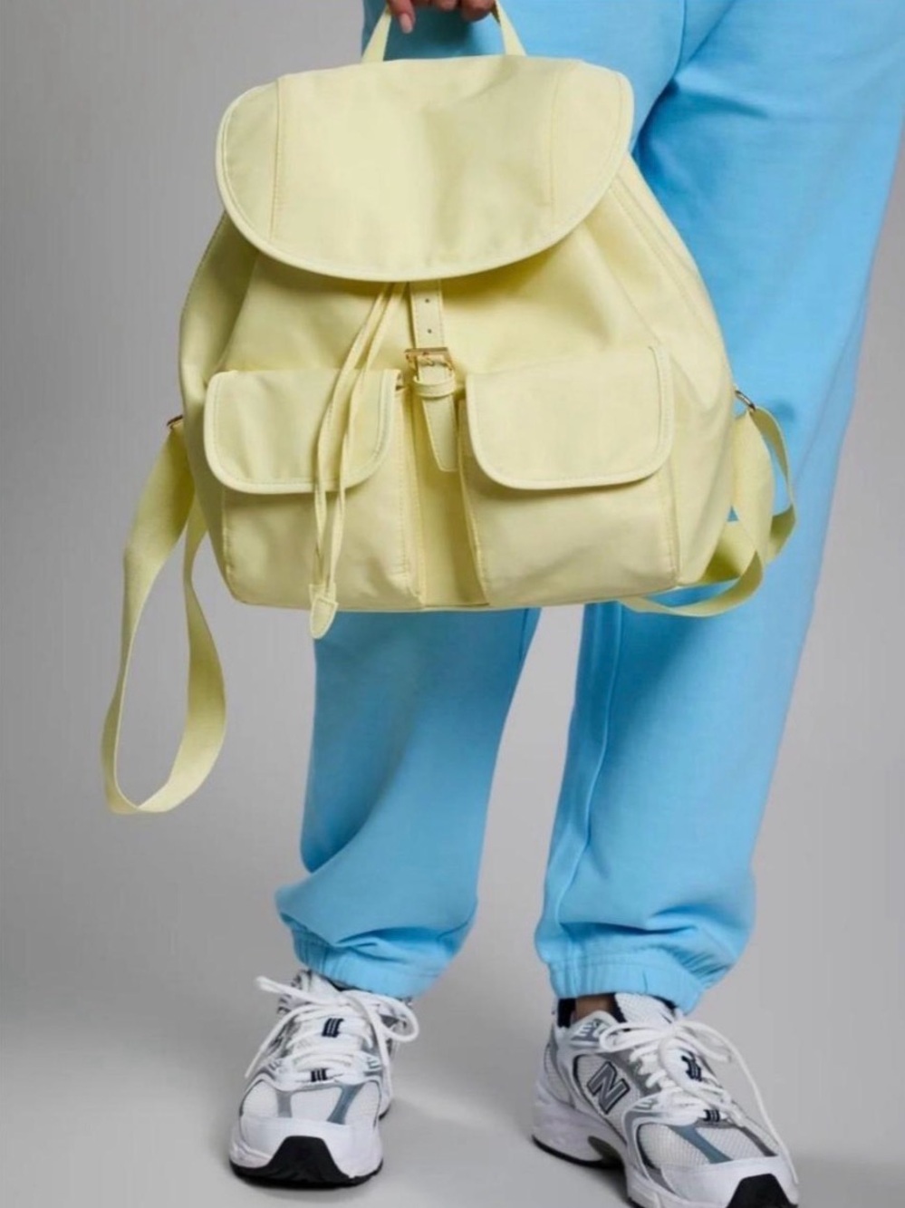 Year of Ours Pale Yellow Nylon Backpack with Front Pockets